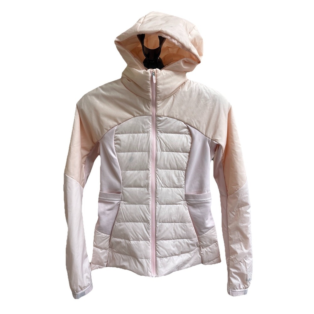 Lululemon Goose Down For It All Jacket Full Zip Hood Size 6 Pink Mist - Picture 2 of 9